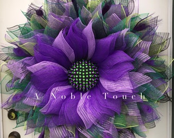 Large Purple Peacock Pattern, DIY Flower Pattern, How to Pattern, PDF Pattern, A Noble Touch