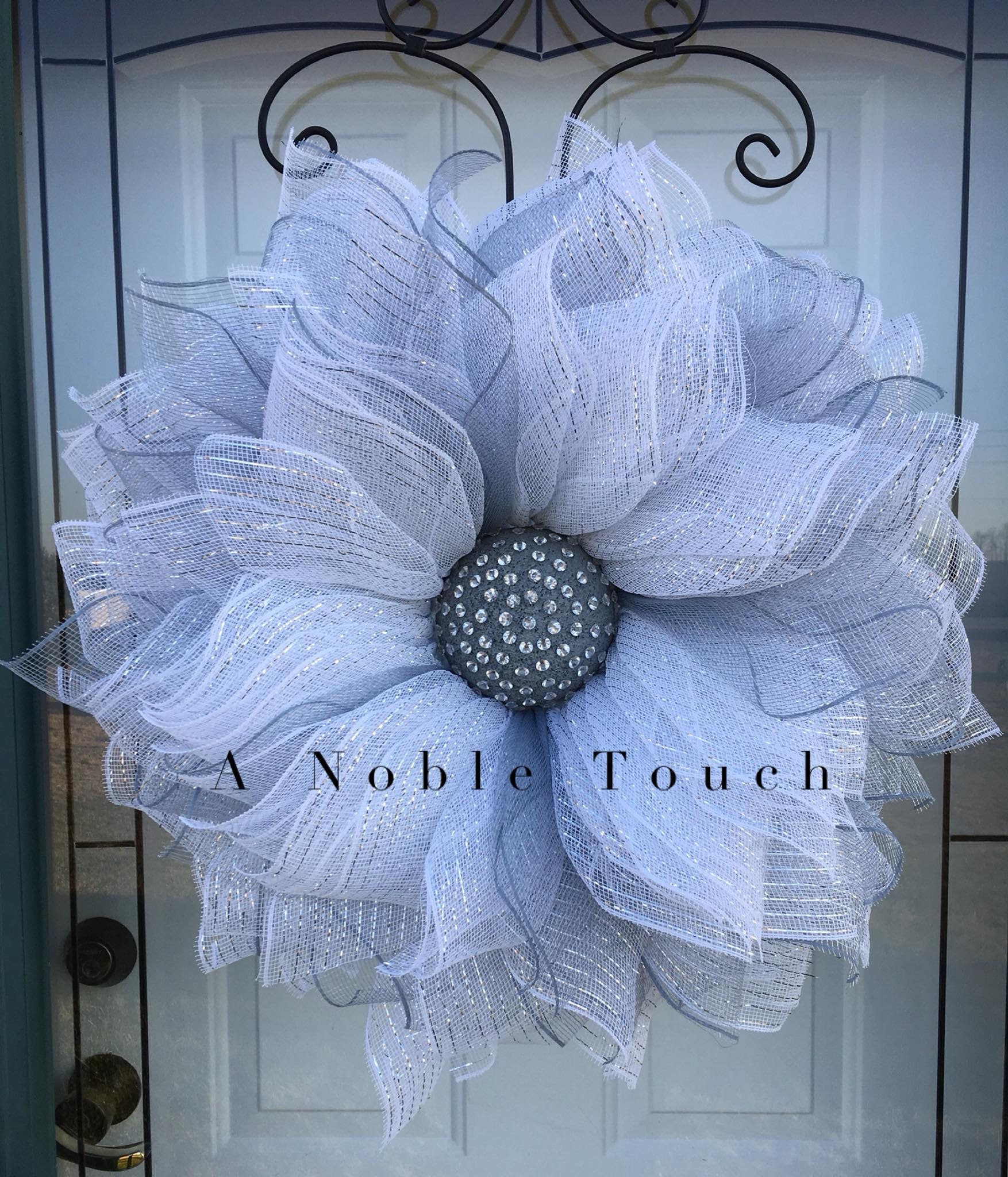 Pattern for the White & Silver Flower by A Noble Touch, DIY, Instructional Pattern, Flower Wreath Pattern