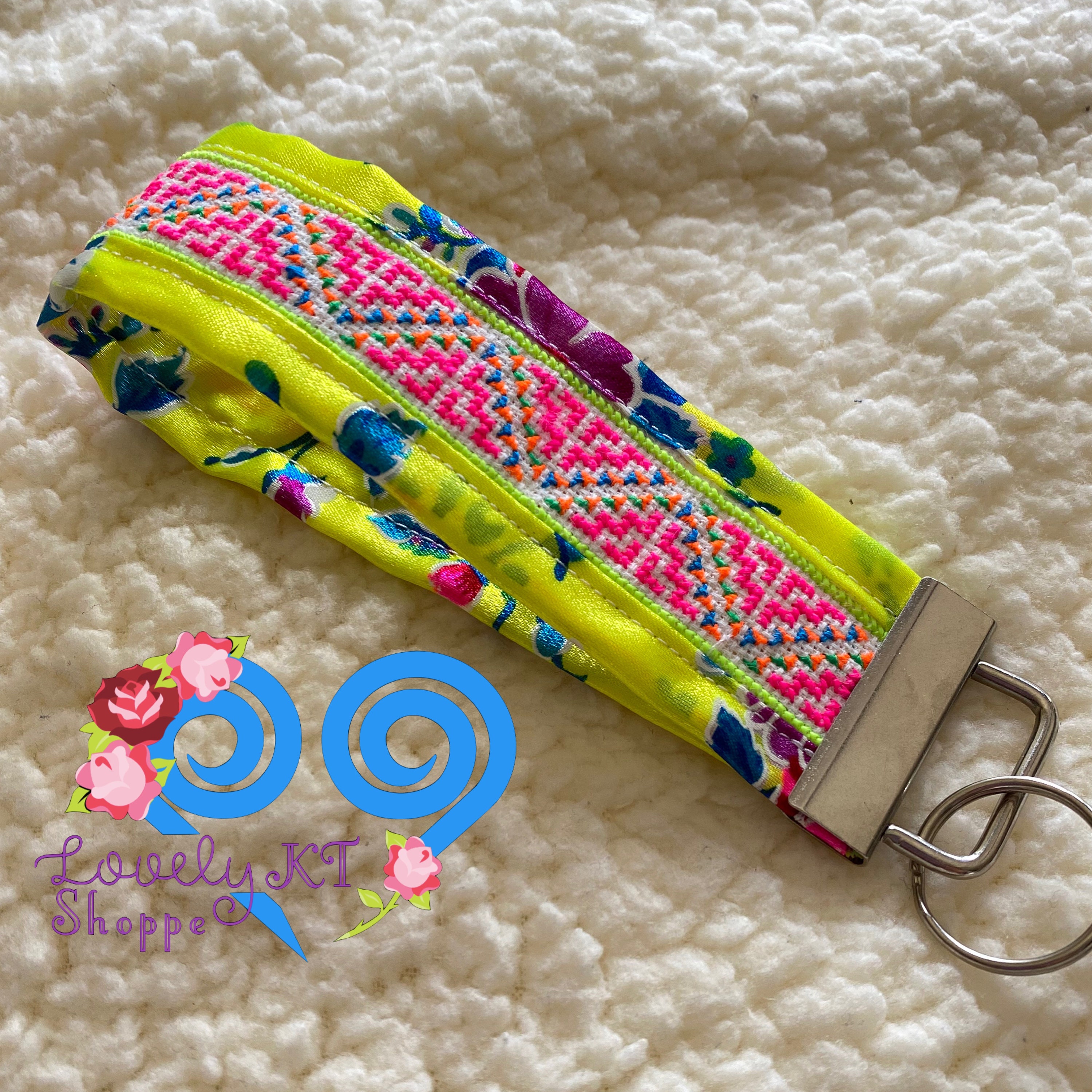 Handmade Hmong Cross-stitch Key Fob - Wristlet Keychain Lanyard - Etsy
