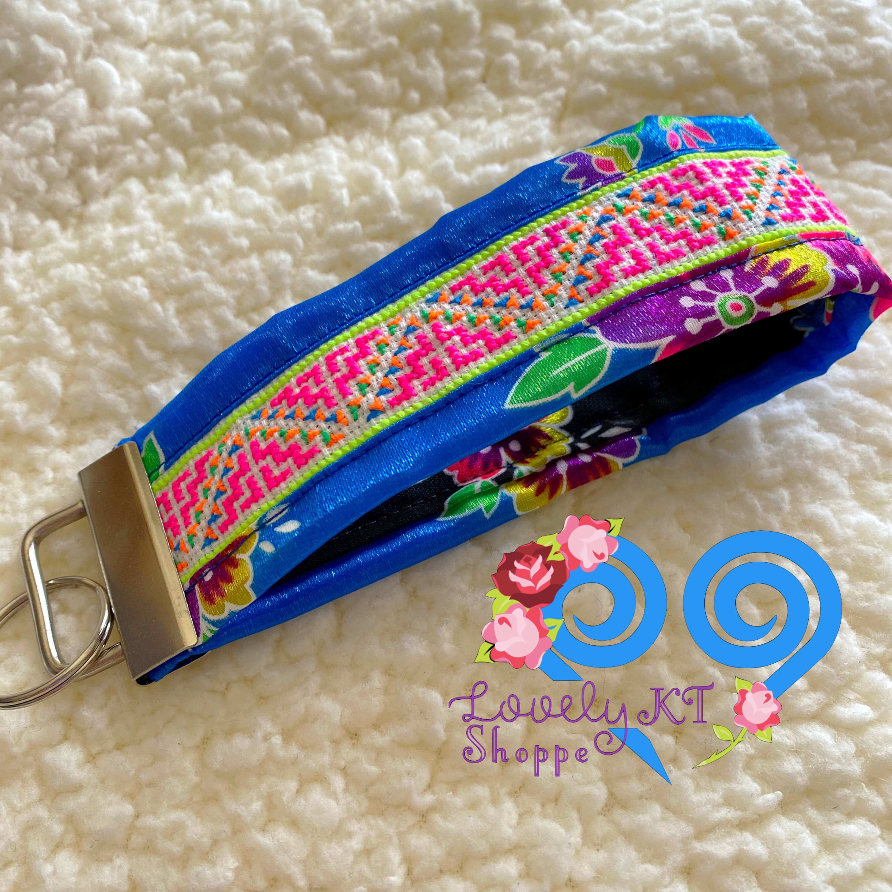 Handmade Hmong Cross-stitch Key Fob - Wristlet Keychain Lanyard - Etsy