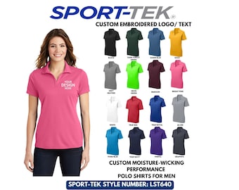 Custom Embroidered Polo,  Moisture-Wicking Polo Shirt, Custom Logo Dry-Fit Polo, LST640