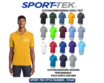 Custom Embroidered Polo,  Moisture-Wicking Polo Shirt, Custom Logo Dry-Fit Polo, ST640