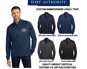 Custom Quarter Zip Pullover, Embroidered Logo or Text 1/4 Zip Heavy Weight Pullover, K805