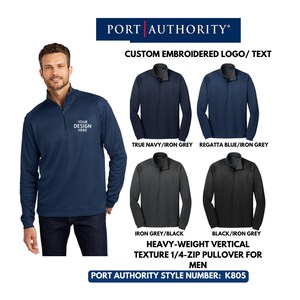 Custom Quarter Zip Pullover, Embroidered Logo or Text 1/4 Zip Heavy Weight Pullover, K805