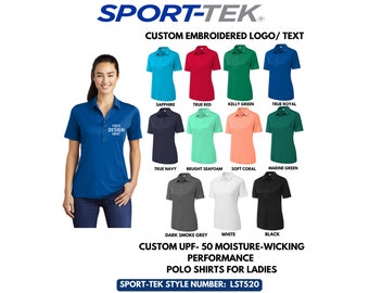 Embroidered UPF-50 Moisture-Wicking Polo Shirt, Custom Logo Performance Polo, No Setup Fee, No Digitizing Fee, Sport-Tek Polo LST520,