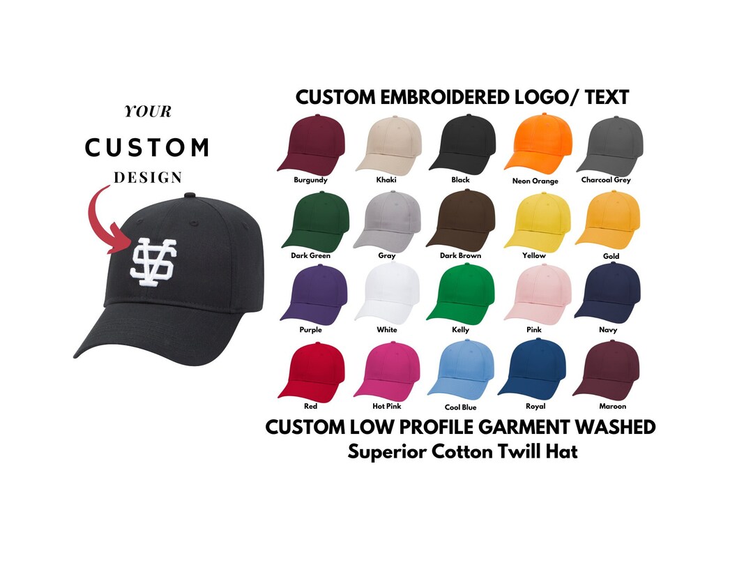 Custom Embroidered Hat, Structured Baseball Hat, Logo Hat, Personalized