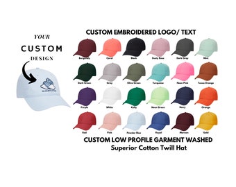 Custom Embroidered Hat, Logo hat, Personalized Low Profile Hat, Custom Hat, Monogram Hat, (77218)