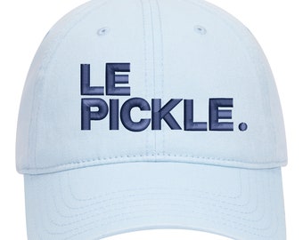 Embroidered Pickleball Hat, Pickleball Le Pickle Hat, 6 Panel Unstructured Soft Crown Low Profile Hat, Pickleball, Pickleball Hat