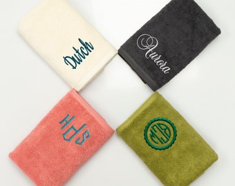Turkish Cotton Monogrammed Towel, Personalized Towel, Hand Towels, Embroidered Towel, Custom Towel, Guest Towel