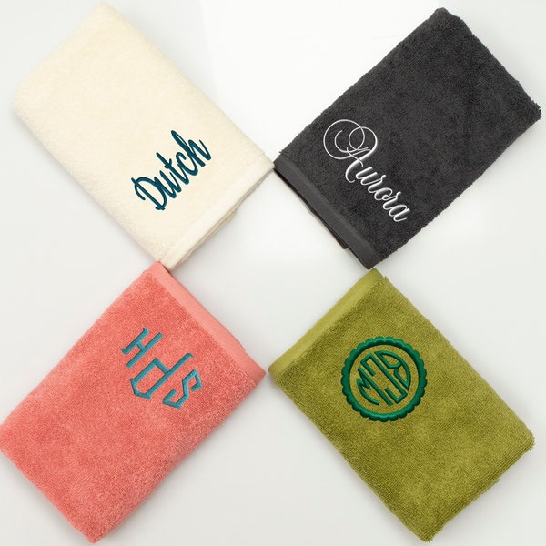 Turkish Cotton Monogrammed Towel, Personalized Towel, Hand Towels, Embroidered Towel, Custom Towel, Guest Towel