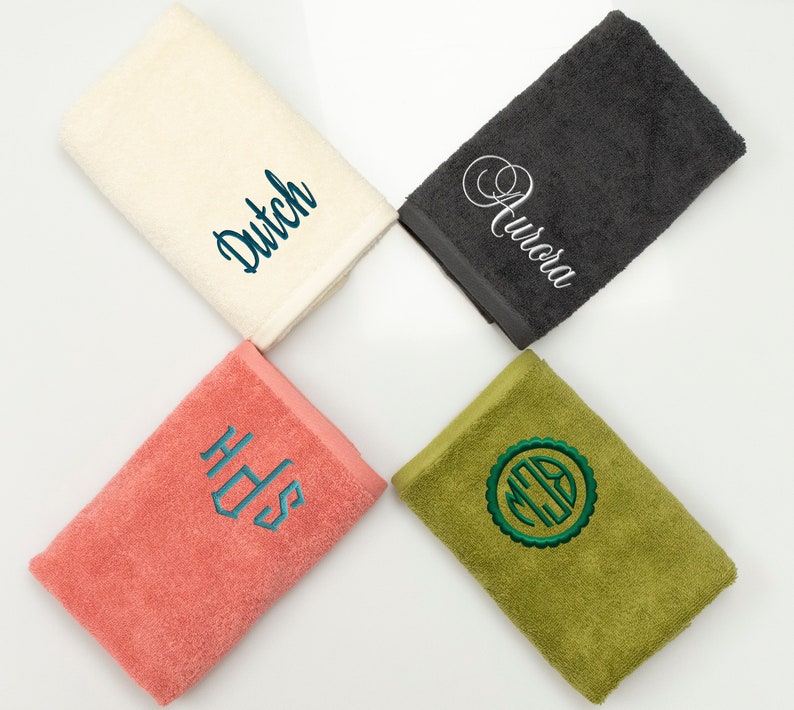 Turkish Cotton Monogrammed Towel, Personalized Towel, Hand Towels, Embroidered Towel, Custom Towel, Guest Towel