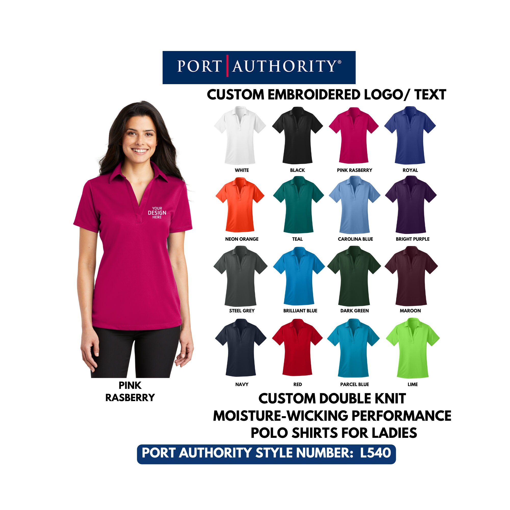 Custom Double Knit Moisture wicking Polo Shirt Custom Logo Performance Polo Customized Embroidered Logo Polo Shirt l540 Etsy