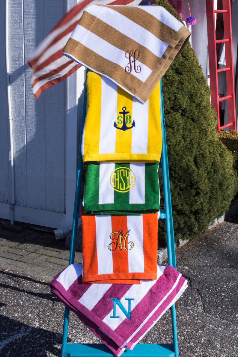 Monogram Beach Towels Custom Beach Towels Personalized Beach Etsy