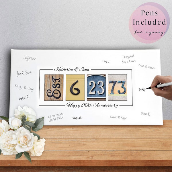 50th Anniversary Gift, Guest Book For 50th Anniversary, 50th Wedding Anniversary, Gift For Parents, Golden Anniversary, 1973 Couples Gift