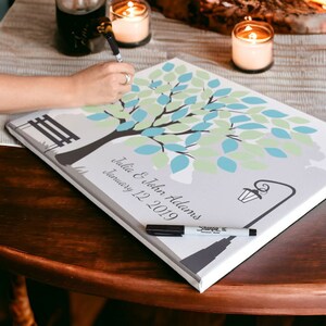 Wedding Guest Book Tree, Wedding Guest Book Alternative Canvas, Rustic ...