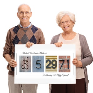 50th Anniversary Gift Anniversary Gift for Husband Anniversary Gift for Wife Wedding Gift from Parents Golden Anniversary Personalized Gift