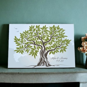 Personalized Wedding Guest Book Tree, Wedding Guest Book, Wedding Guest Book Alternative, Wedding Guest Book Canvas, Custom Guestbook Tree image 1