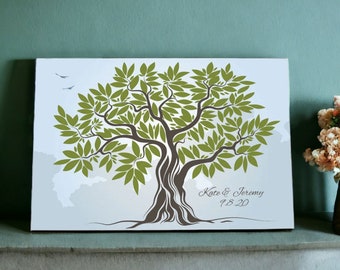 Personalized Wedding Guest Book Tree, Wedding Guest Book, Wedding Guest Book Alternative, Wedding Guest Book Canvas, Custom Guestbook Tree