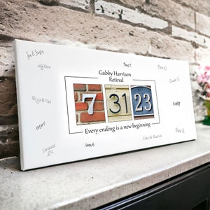 Custom Retirement Gifts for Men & Women, Teacher and Coworker Farewell Present, Personalized Retired Guest Book Sign-In, Leaving Gifts
