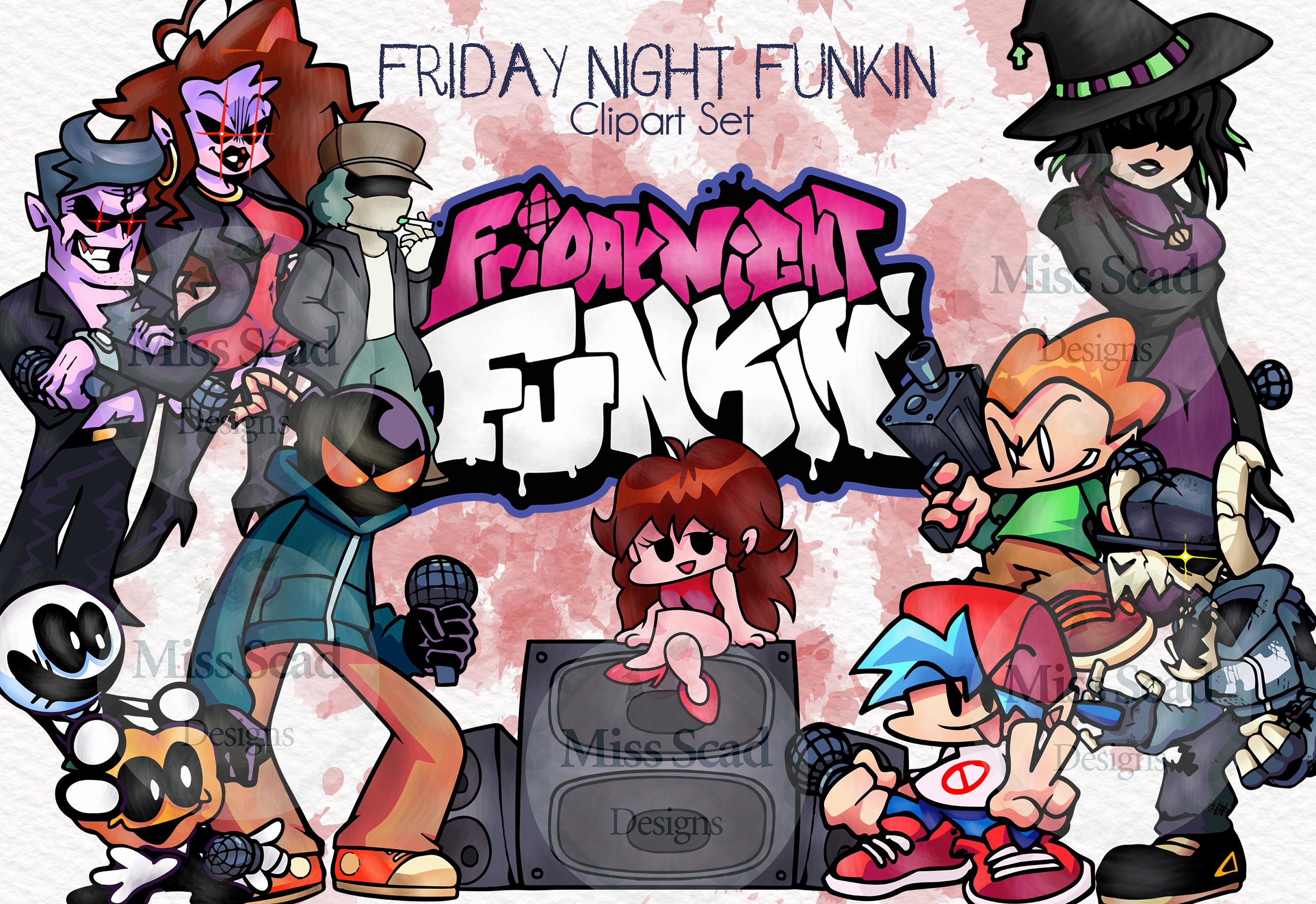 Friday Night Funkin 12 Transparent Png Images Fnf Clipart Etsy