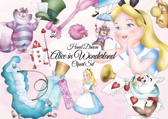 Hand Drawn Watercolor Wonderland Clipart Set, Instant Download, 18 Transparent Png Images for Baptism, Birthday Party, Baby Shower Il_570xn