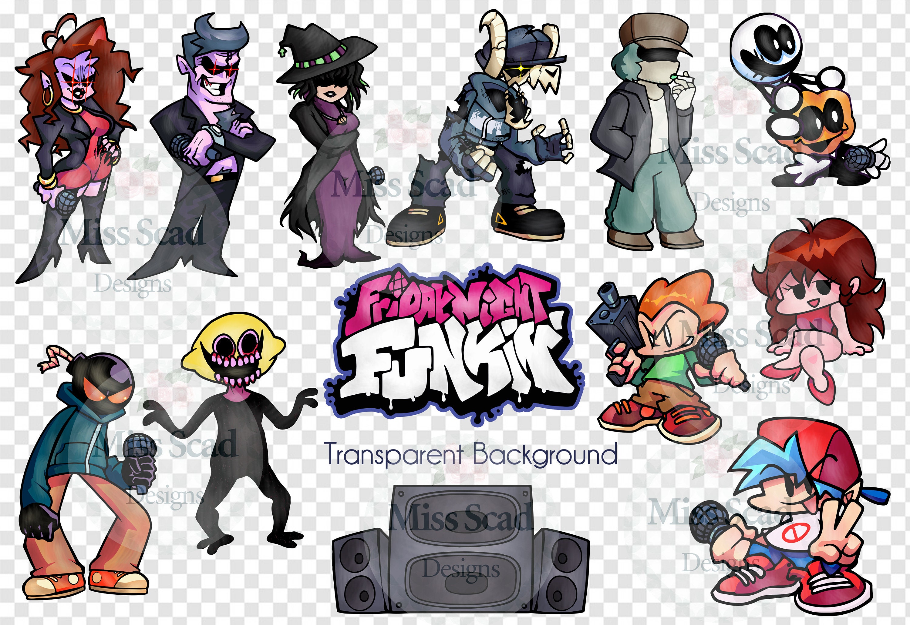 Friday Night Funkin 12 Transparent Png Images Fnf Clipart Etsy