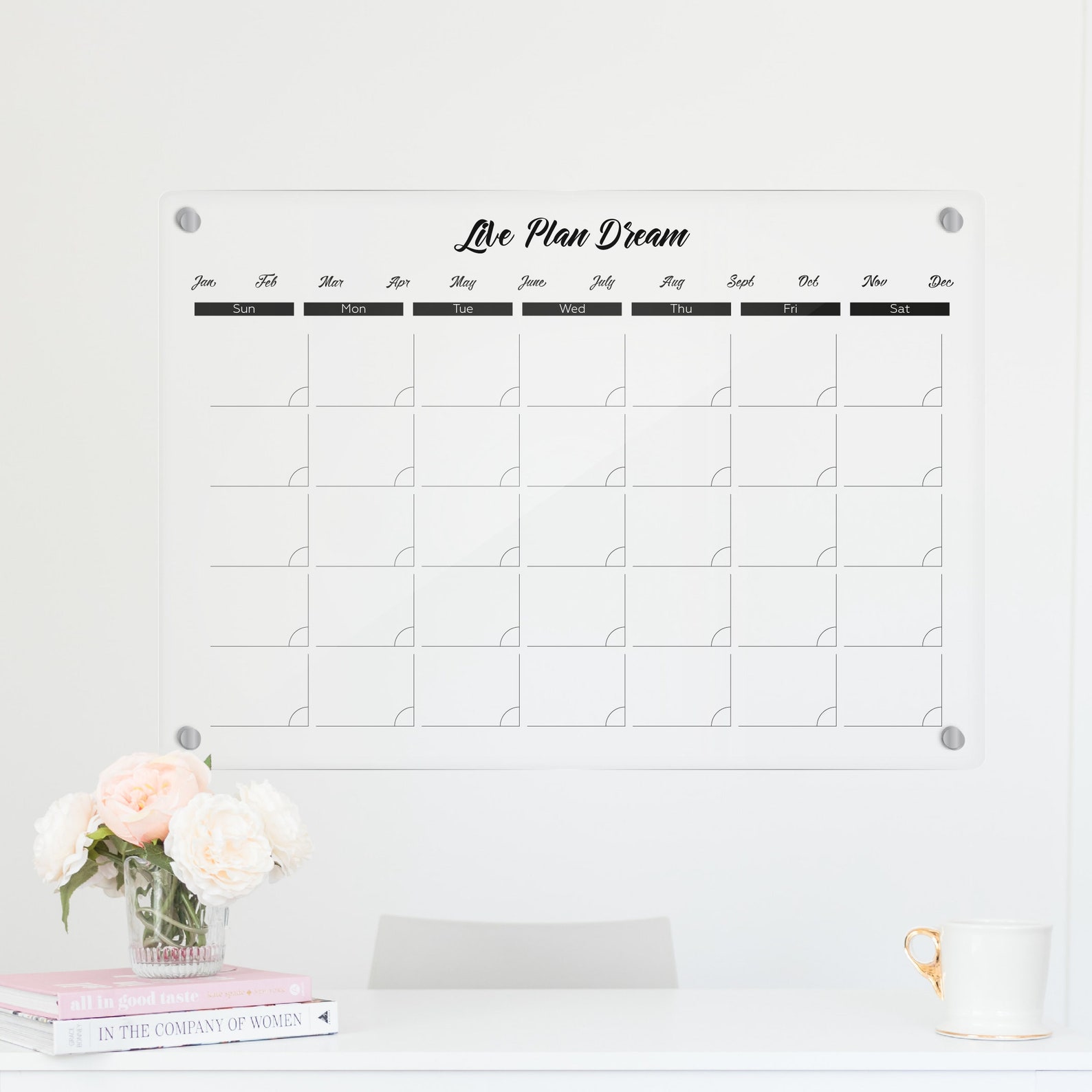 family-wall-planner-monthly-calendar-acrylic-dry-erase-etsy