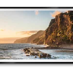 MADEIRA PRINT - Meereslandschaft mit Klippen, Madeira Landschaft, Portugal. Giclée-Druck oder Leinwand Fine Art gerahmt oder ungerahmt Fotografie Geschenk