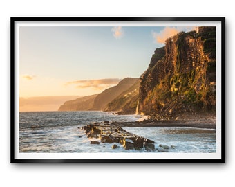 Ponta do Sol Madeira Photography Print, Portugal Cliffs Atlantic Seascape Wall Art