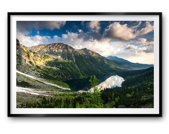 Imprimer Morskie Oko Alpine Lake in Tatra Mountains Poland Fine Art Photo Framed / Unframed Wall Home Decor Landscape Photography Nature Canvas