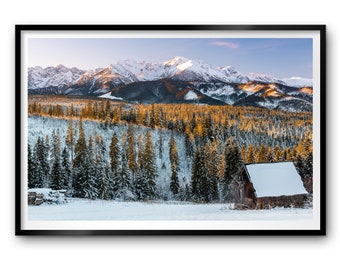 Impression du paysage hivernal des Tatras en Pologne. Photo d'art à suspendre avec ou sans cadre. Décoration d'intérieur Photographie de nature