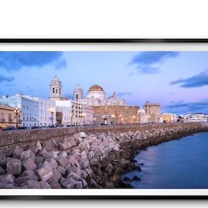 Print or Canvas Skyline of Cadiz City in Andalucia, Spain. Travel Photo Fine Art Photo Print  Framed or Unframed Home Wall Decor Art Gift