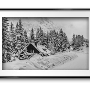 Tatra Mountains Winter Landscape Giclée Print: Black and White Fine Art Photo
