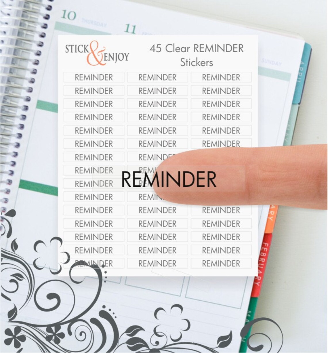 45 Clear REMINDER Header EC Planner Stickers Clear Planner - Etsy