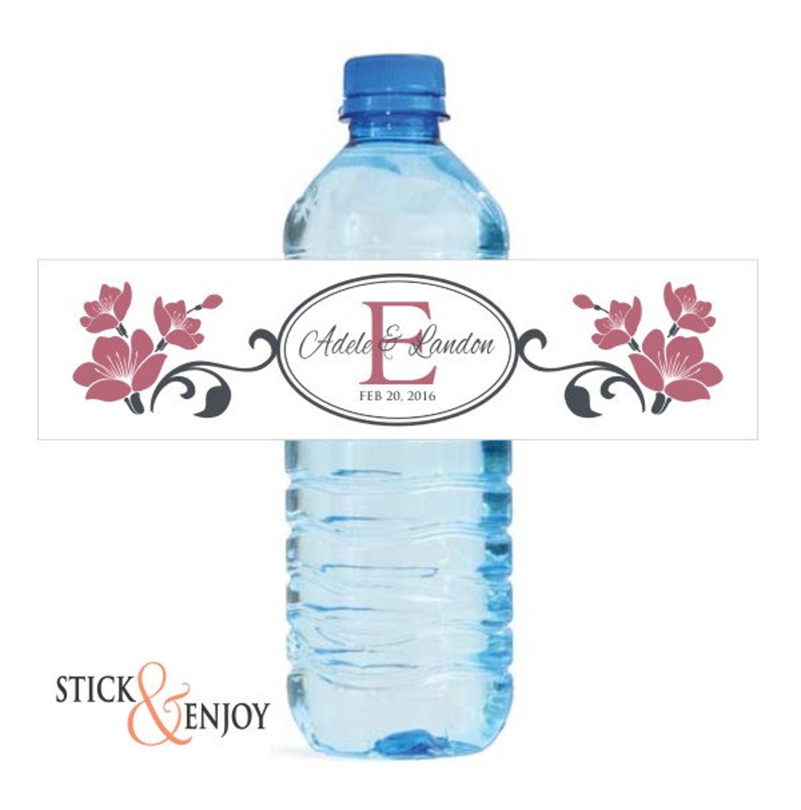 Custom Waterproof Water Bottle Labels Self Adhesive Wedding Etsy