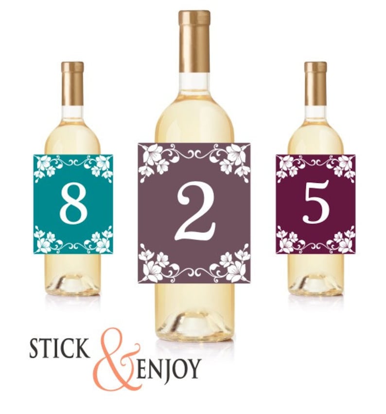 Self Adhesive Waterproof Wine Labels Wedding Labels Wine Bottle Labels Table Numbers