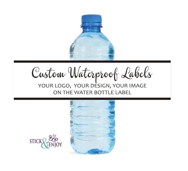 Custom Waterproof Water Bottle Labels Self Adhesive Water Etsy