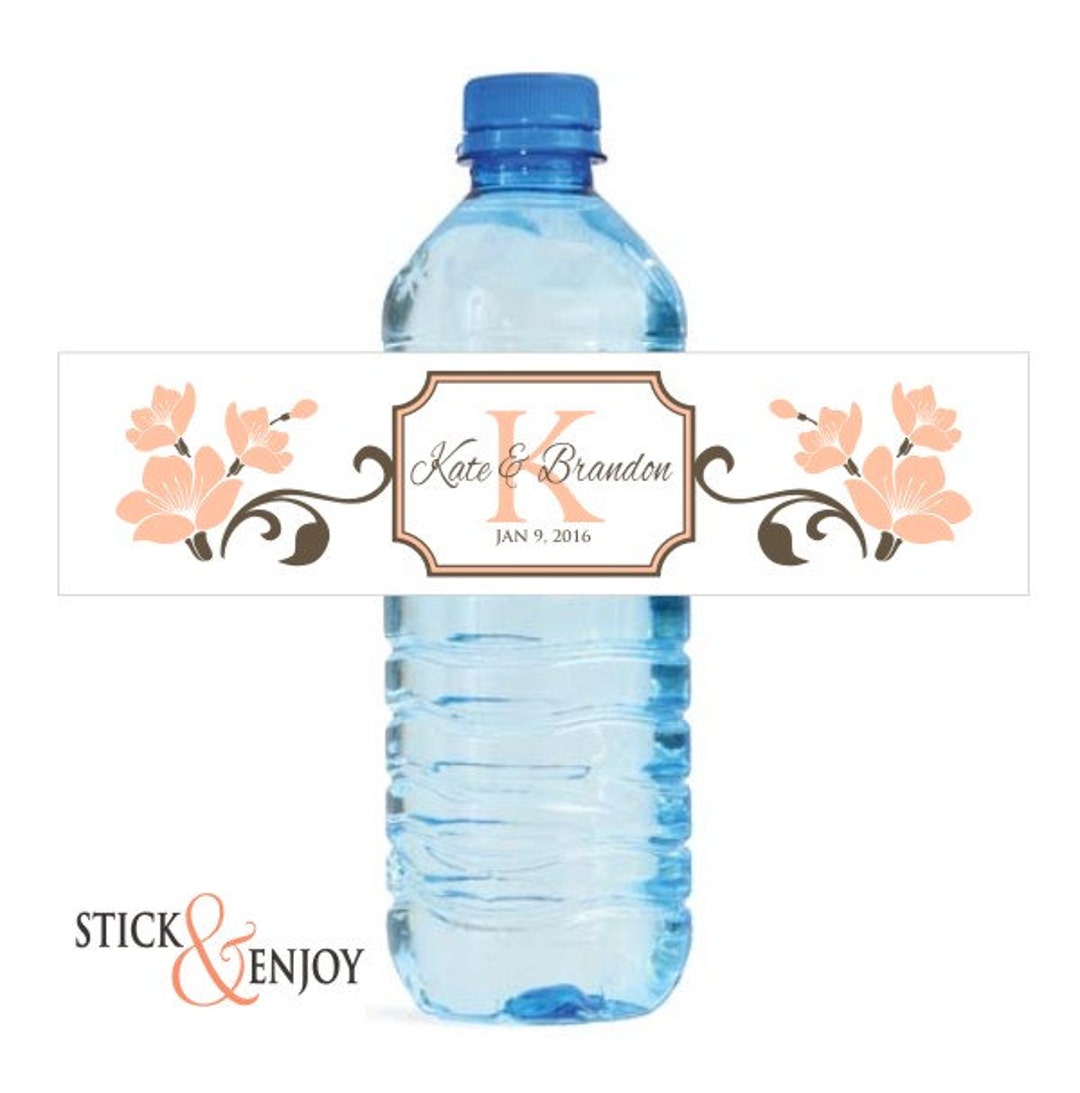 Custom Waterproof Water Bottle Labels Self Adhesive Wedding Etsy