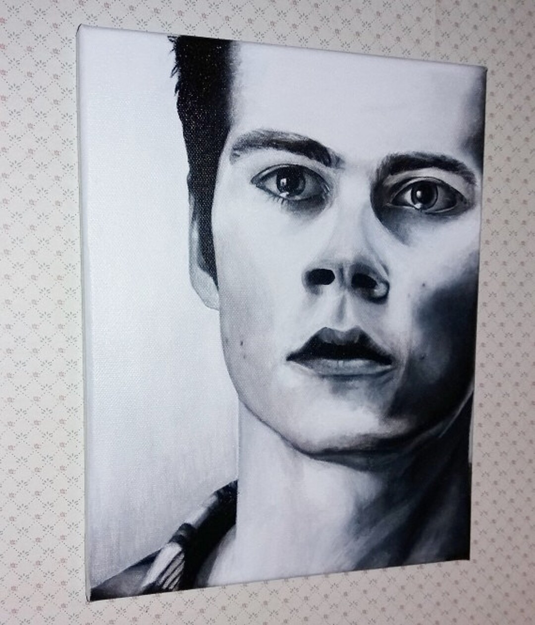 Dylan O'brien, Stiles Stilinski, Hand Painted Portrait on Canvas