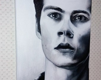 Dylan O'Brien, Stiles Stilinski, hand painted portrait on canvas,acrylics.