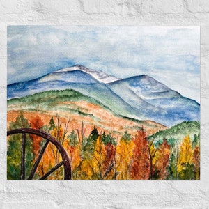 Crawford Notch, Laub, New Hampshire - Aquarell Kunstdruck