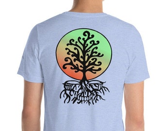 Tree of Life Death, Super Comfy, Short-Sleeve Unisex T-Shirt, Original Art, Hippie, Psychedelic, Rock Music, Skull, Tree of Life