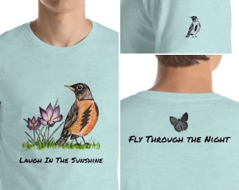 Bolt Robin, Bird Song Lyrics, Bella+ Cotton Unisex T-shirt, Super Soft and Comfortable, Short Sleeve, Hippie Style, Festival, Shirts