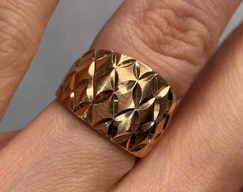 14kt Yellow and Rose Gold Art Deco Cigar Bands Size 6
