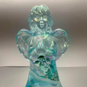 Fenton Hand Painted Blue Angel