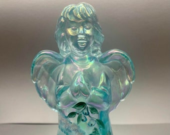 Fenton Hand Painted Blue Angel