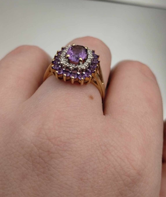 2+ CTW Natural Amethyst and Diamond Double Halo R… - image 5