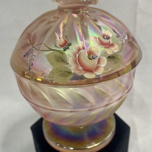 Fenton Pink Opalescent Candy Dish