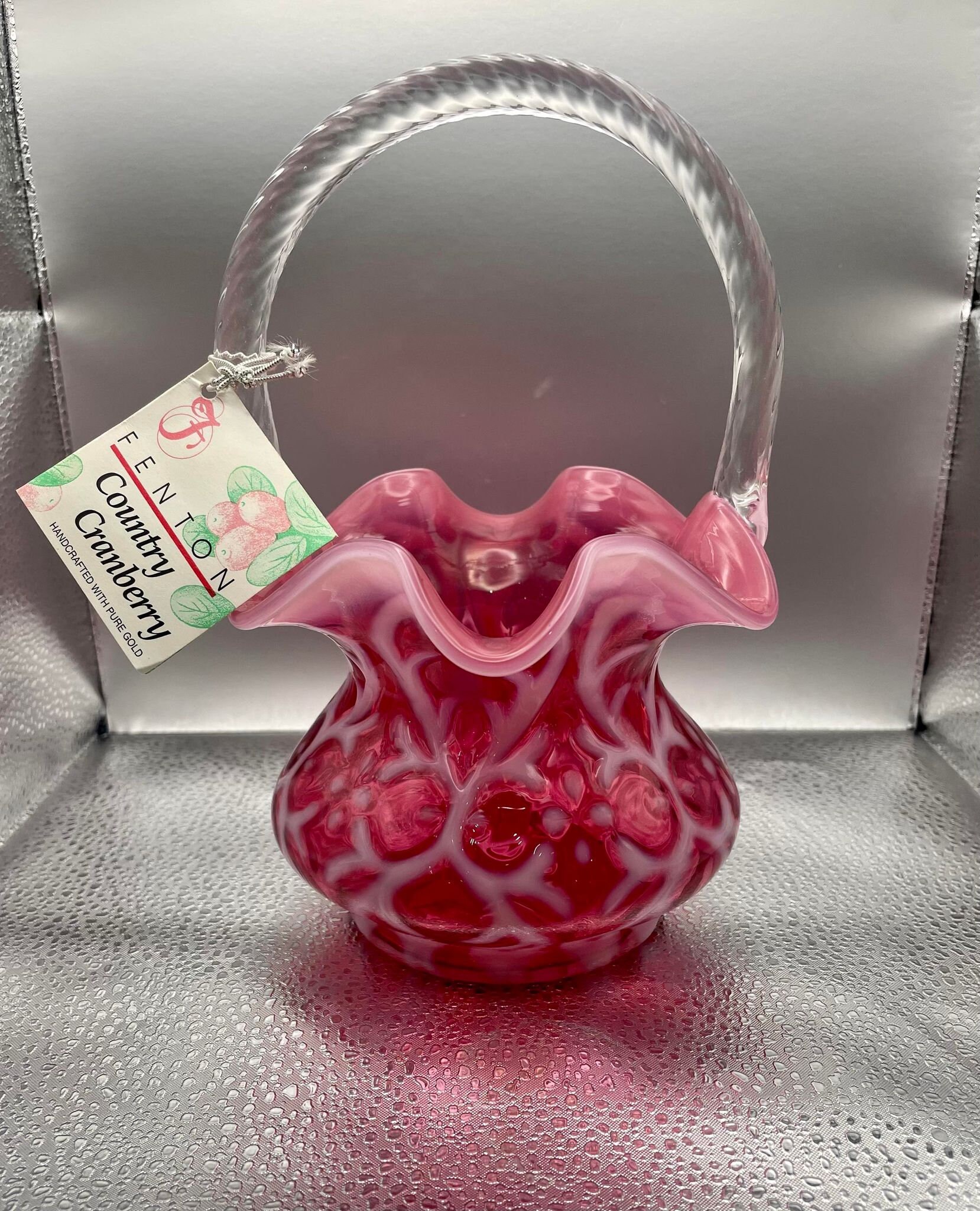 FENTON OLD サムプリント&アンベリーナカレーガラス フリルエッジ FENTON OLD サムプリント&アンベリーナカレーガラス フリルエッジ