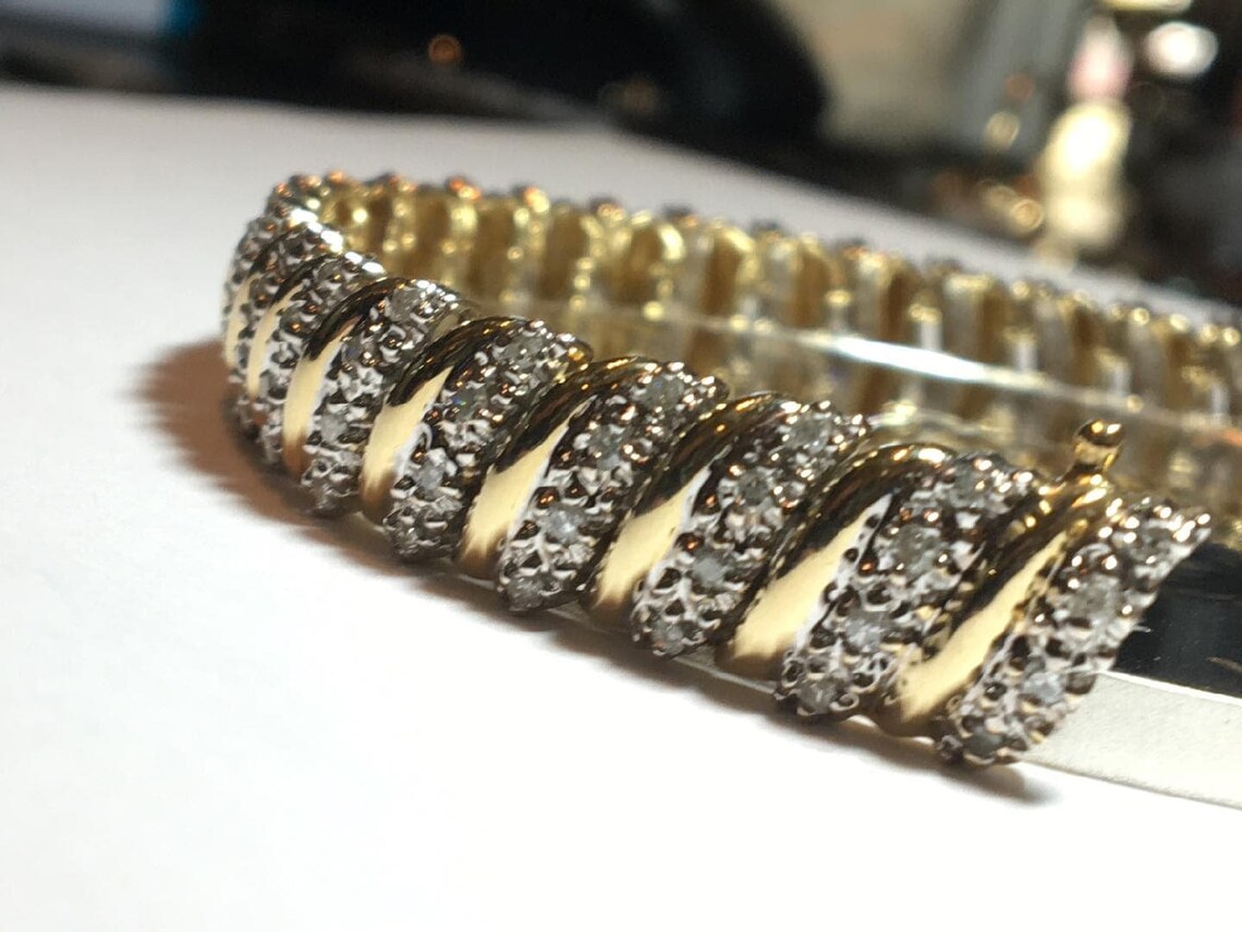 3 Carat Diamond Tennis Bracelet 14k yellow gold | Etsy